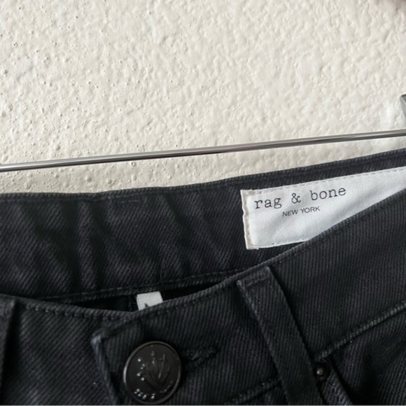 Rag & Bone Alex High-Rise Straight Jeans in Worn Black - Picture 4 of 6